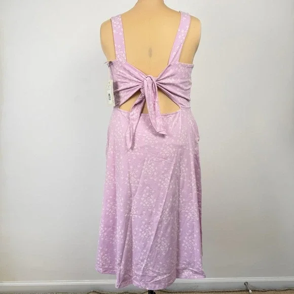 Pact Lilac Floral Tie Back Cutout Sundress XL Cottage Garden Spring Summer - Picture 4 of 10